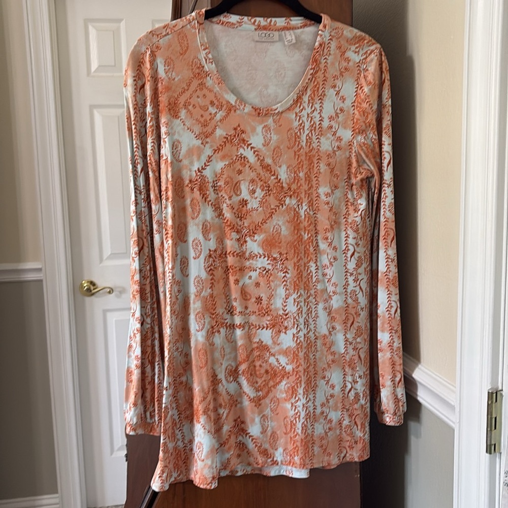 3 LOGO BOHO Bandana Print High Low Hem Bohemian Tops With Cuff Sleeves - Picture 13 of 16